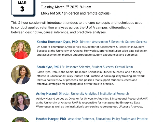 Flyer for the event. Includes all of the information provided above in the event description such as event summary, date, time, presenter name/title, and name of the event series. 