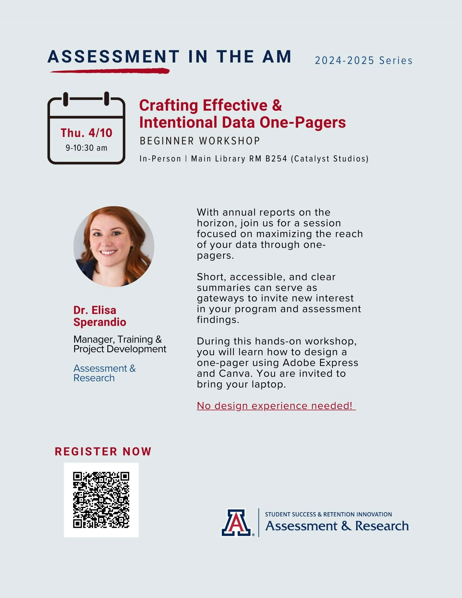 Flyer for the event. Includes all of the information provided above in the event description such as event summary, date, time, presenter name/title, and name of the event series.